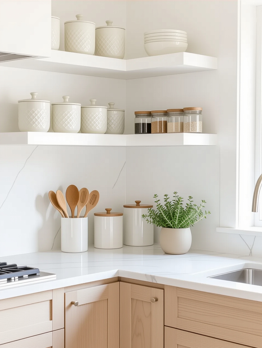 open shelves enhance organization