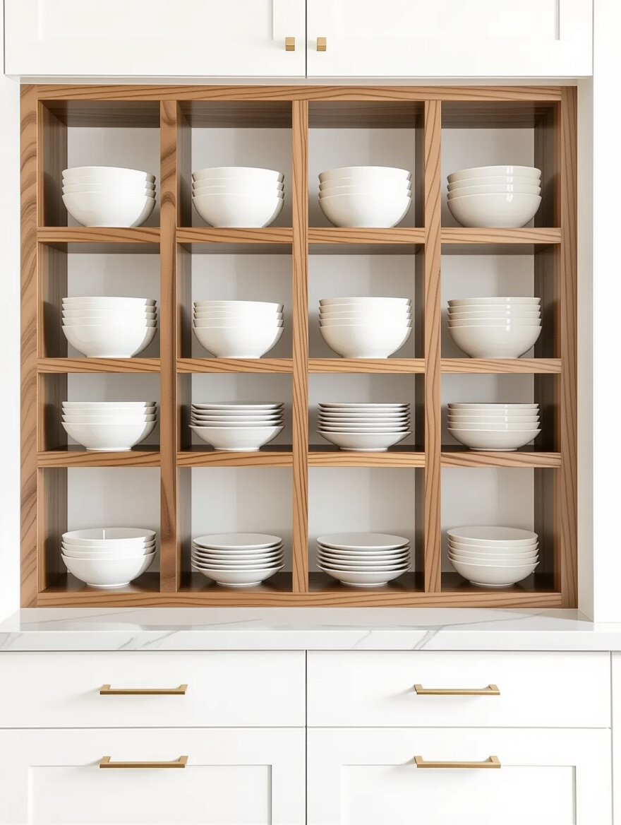 organized plates with dividers