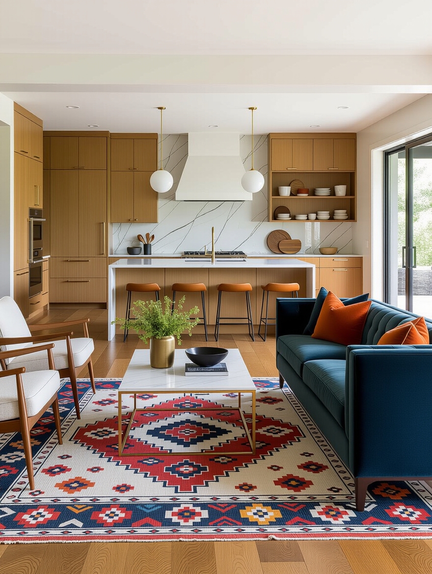 rugs defining open zones