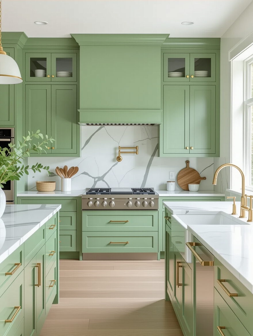 sage green and marble elegance