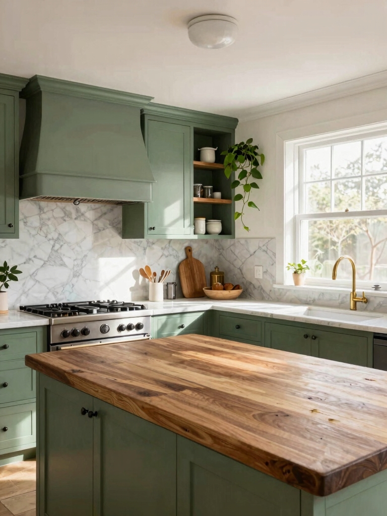 sage green butcher block charm