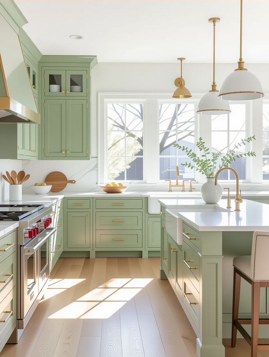 sage green cabinets charm