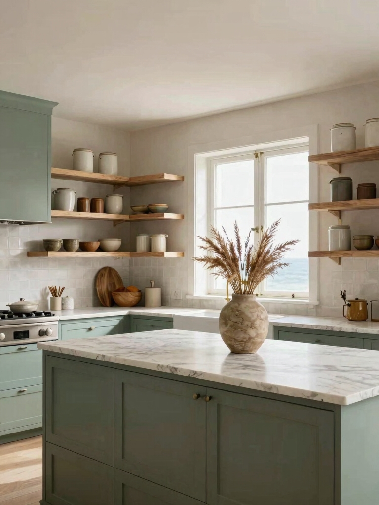 sage green coastal decor