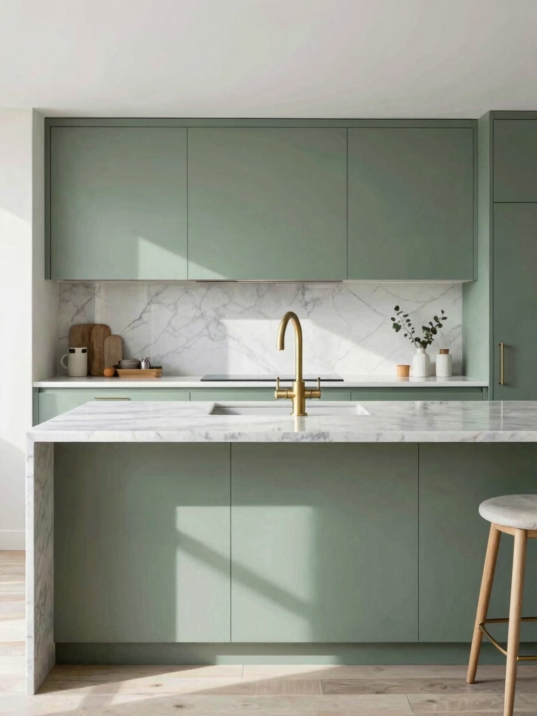 sage green kitchen tranquility
