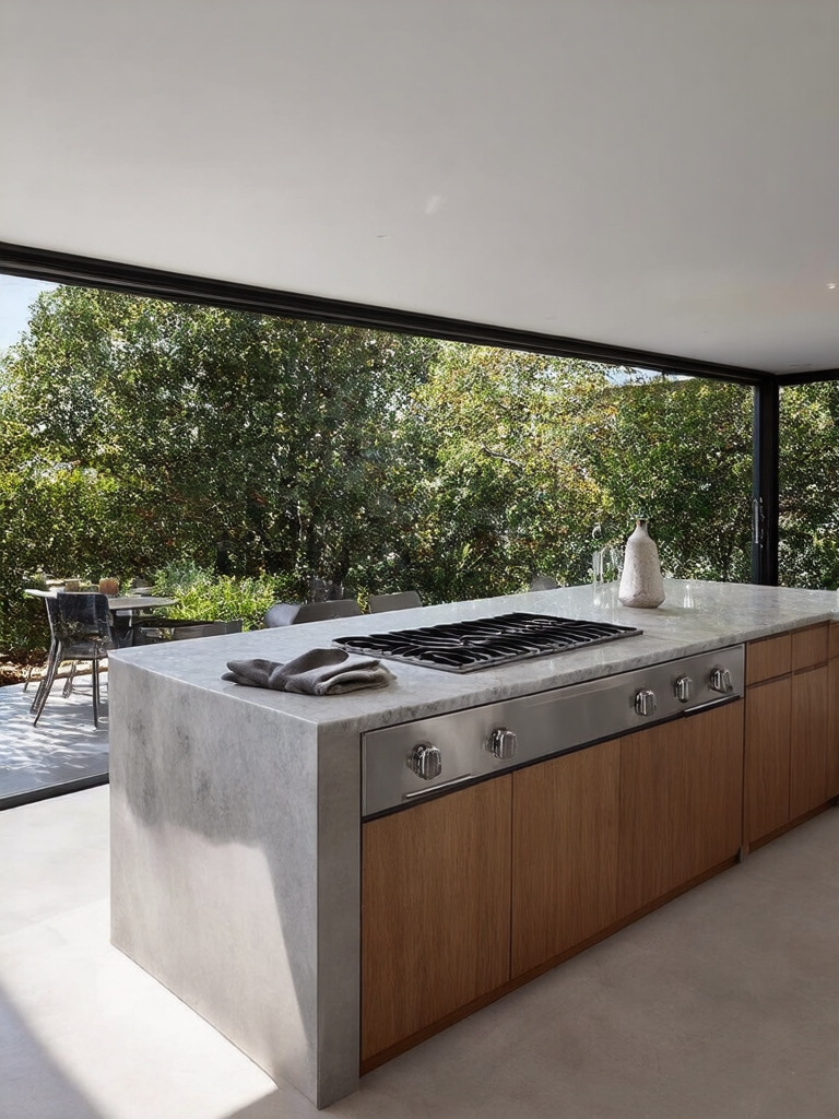 seamless indoor outdoor kitchen design