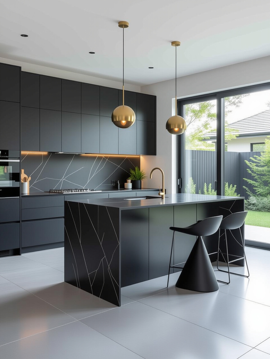 sleek cabinetry enhances functionality