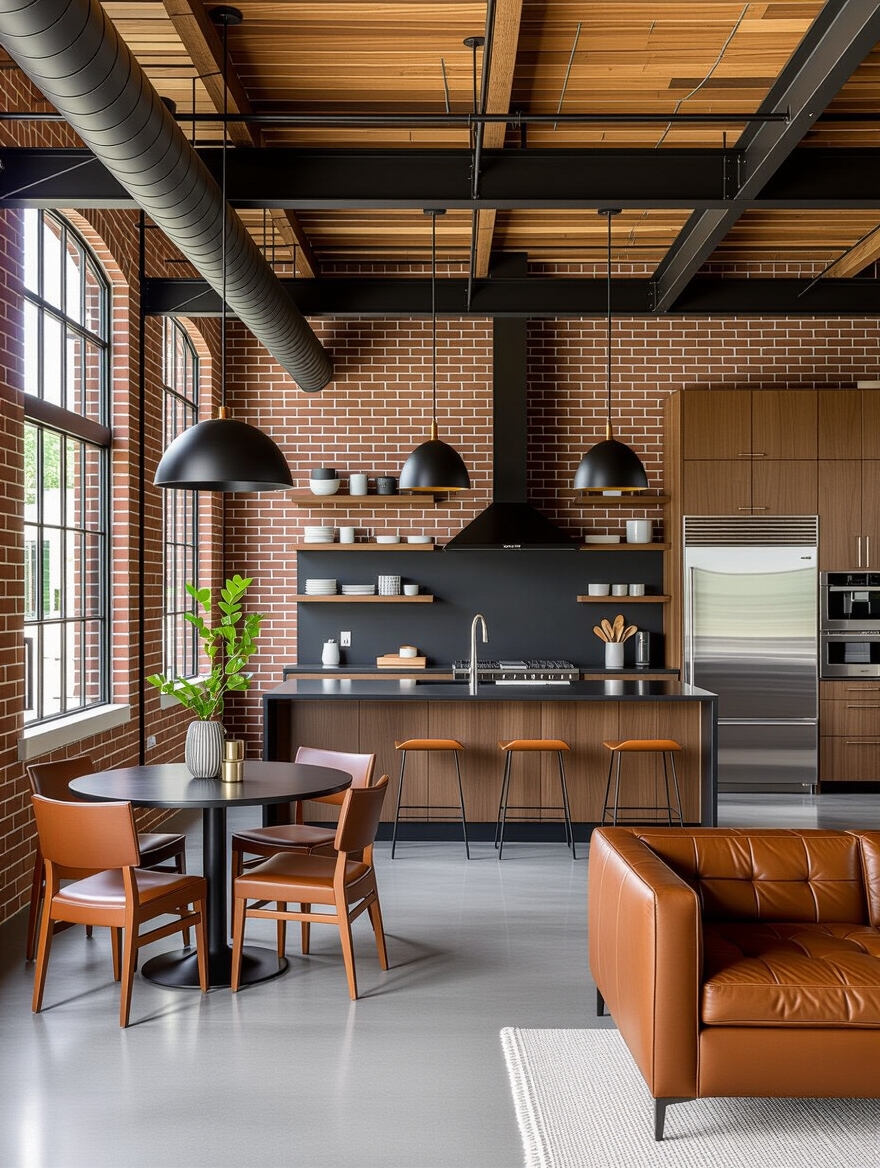 sleek industrial open concept