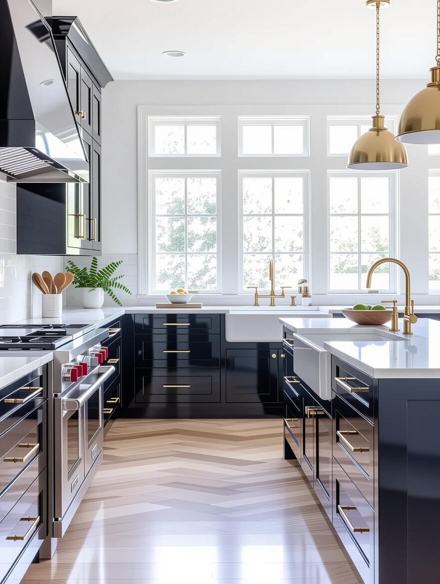 sleek modern bold cabinets