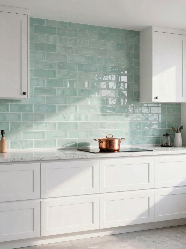 soft mint glass tiles