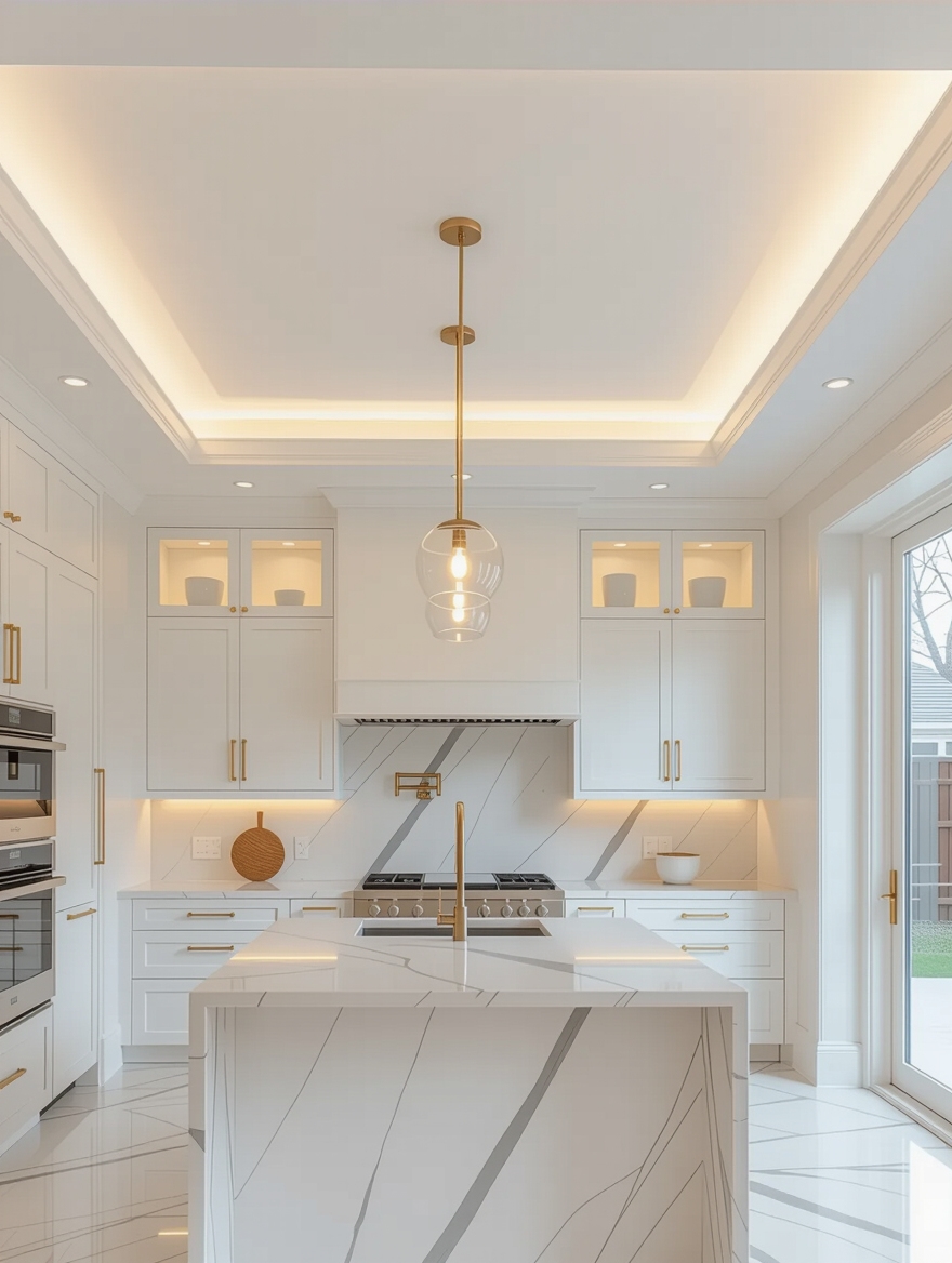 sophisticated ambient kitchen lighting