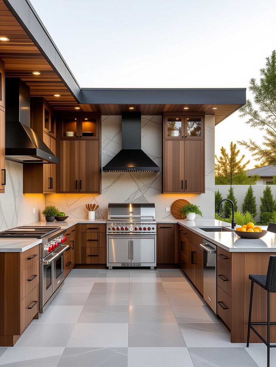 spacious social outdoor kitchens