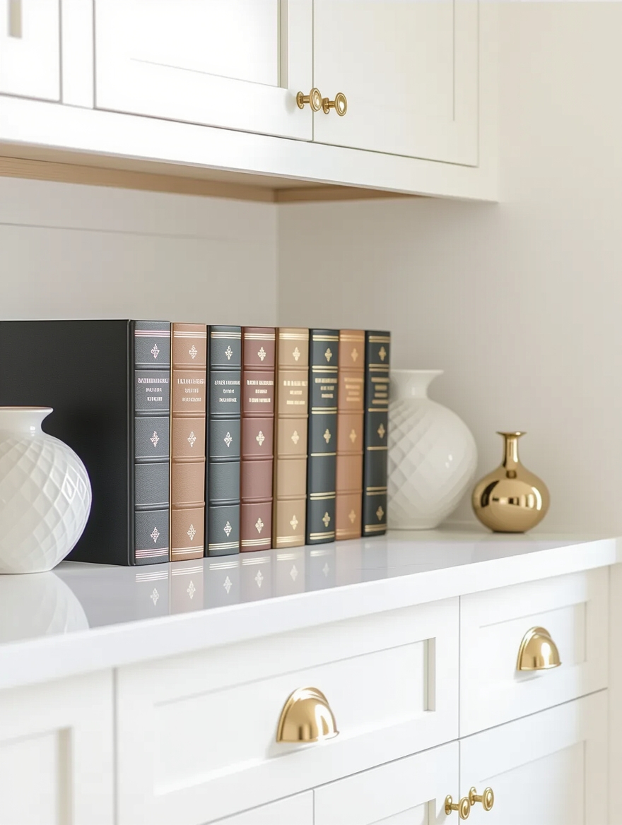 stylish cookbooks and greenery