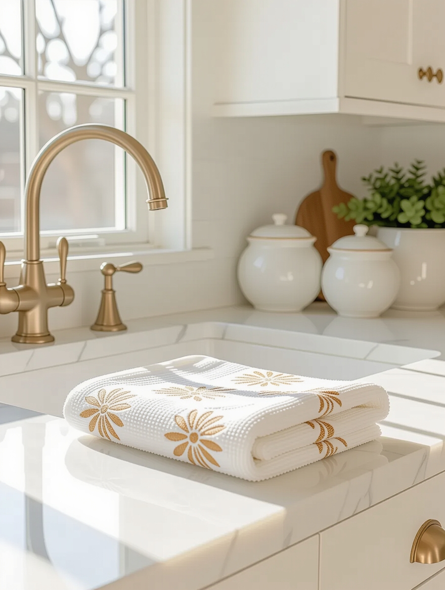 stylish kitchen towel accents