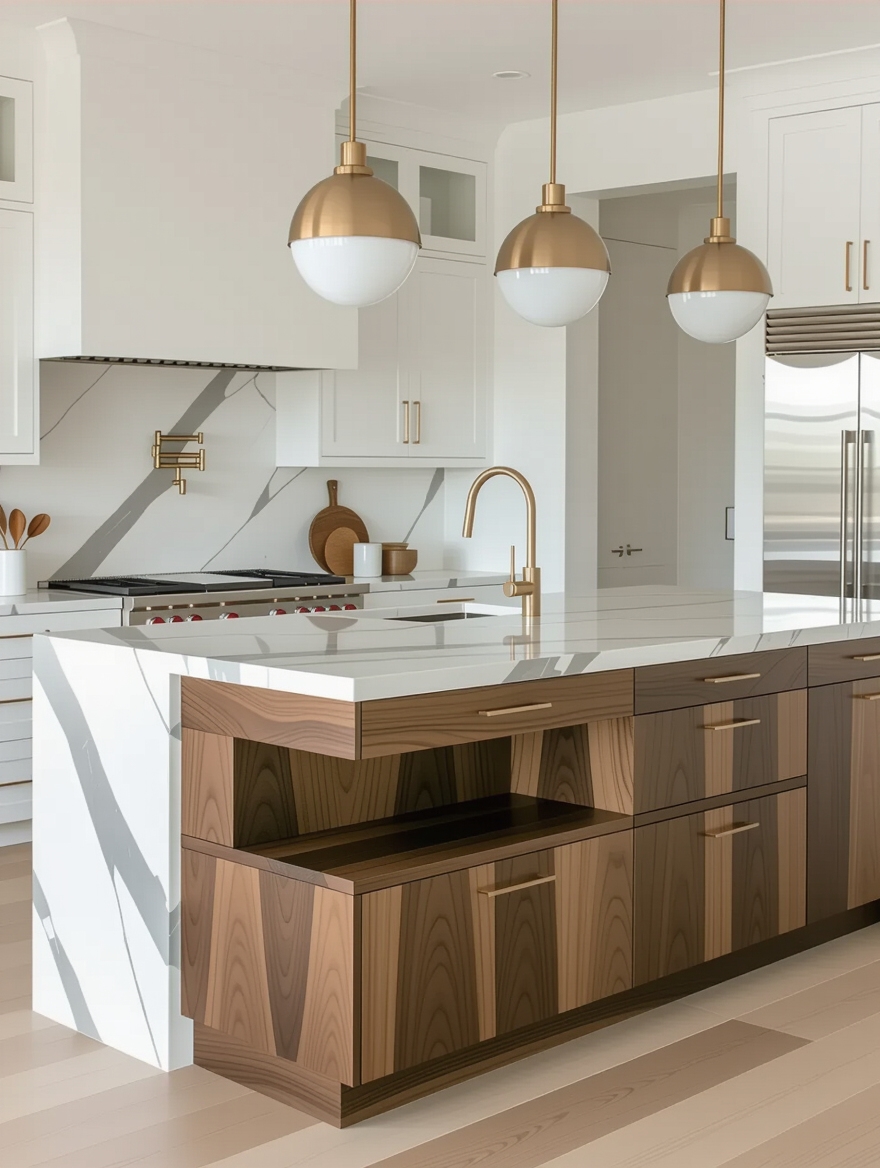 stylish multi level kitchen islands