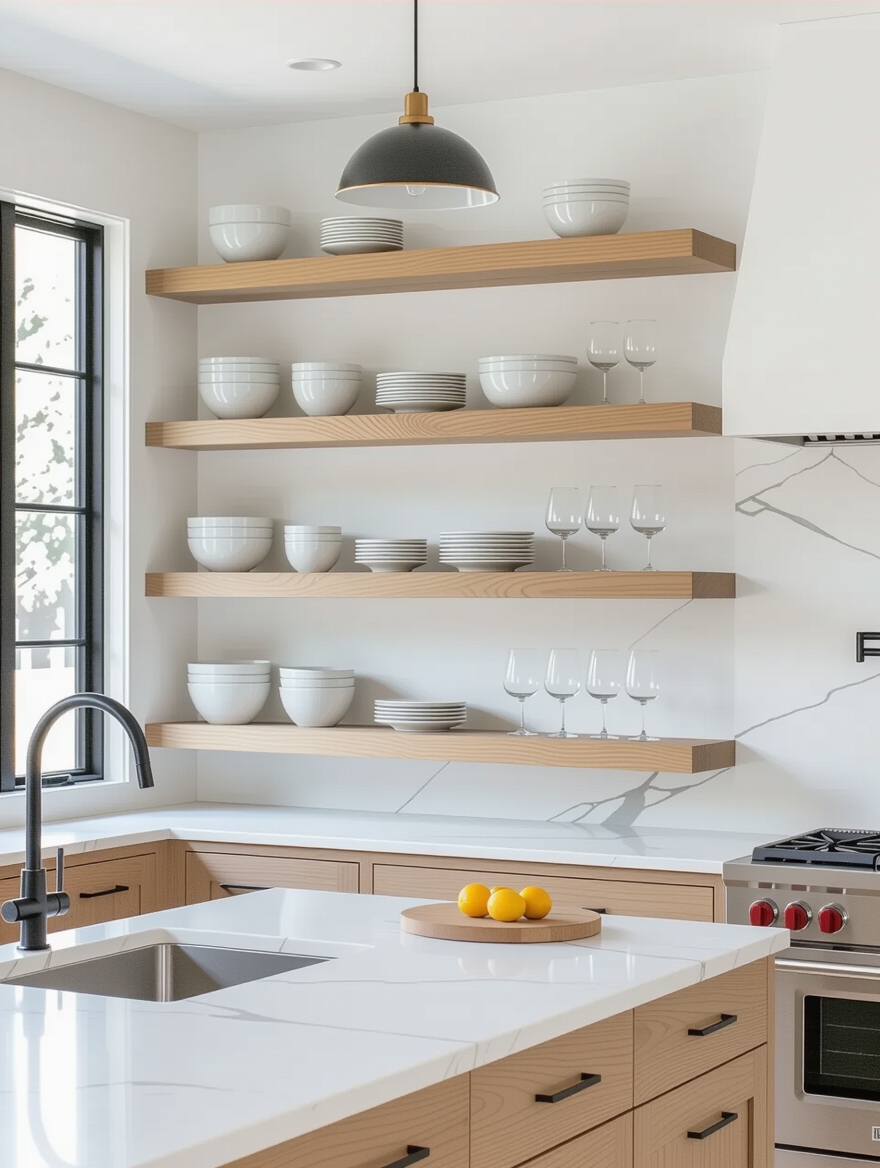 stylish open kitchen display