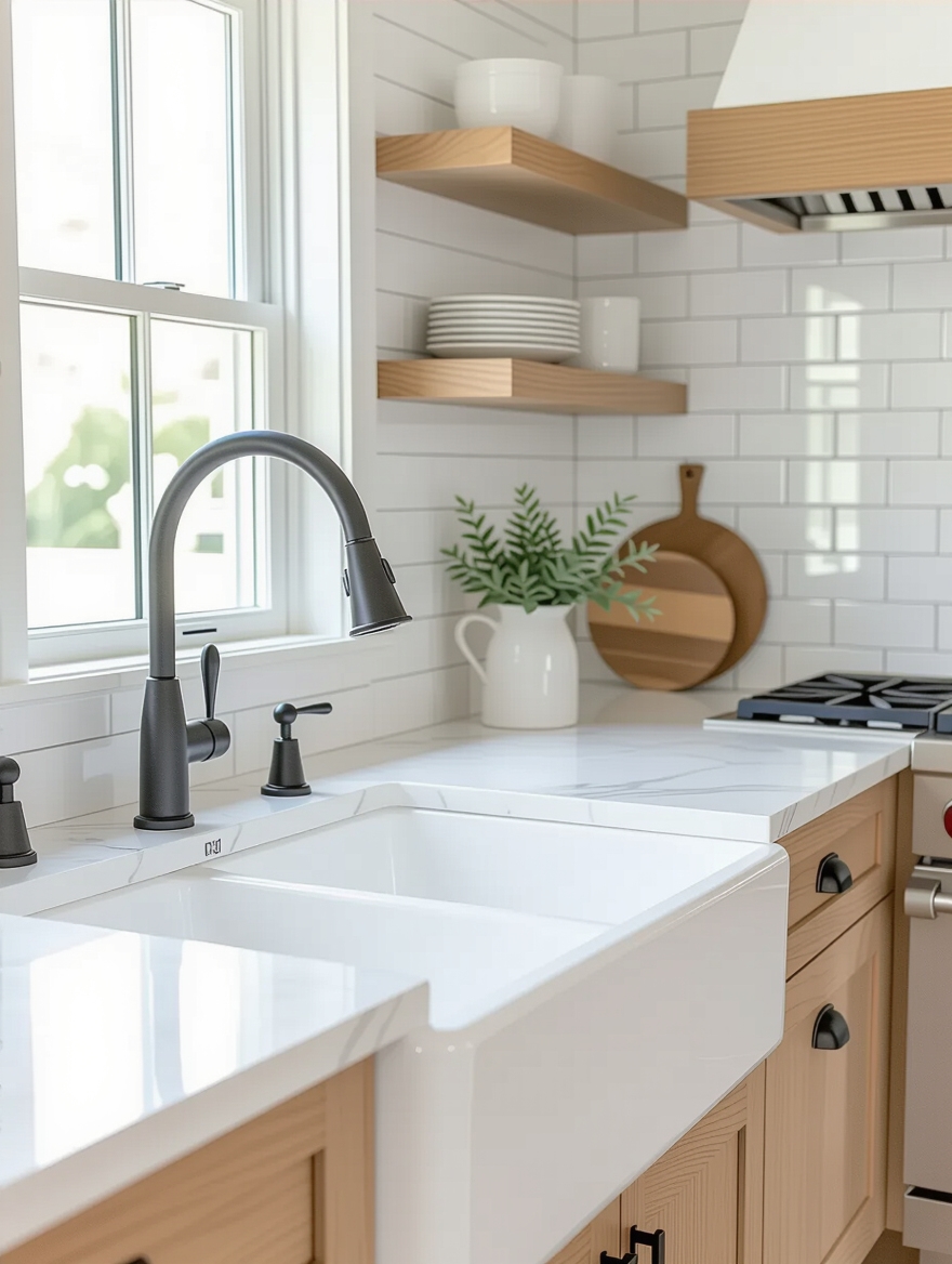timeless farmhouse sink faucets