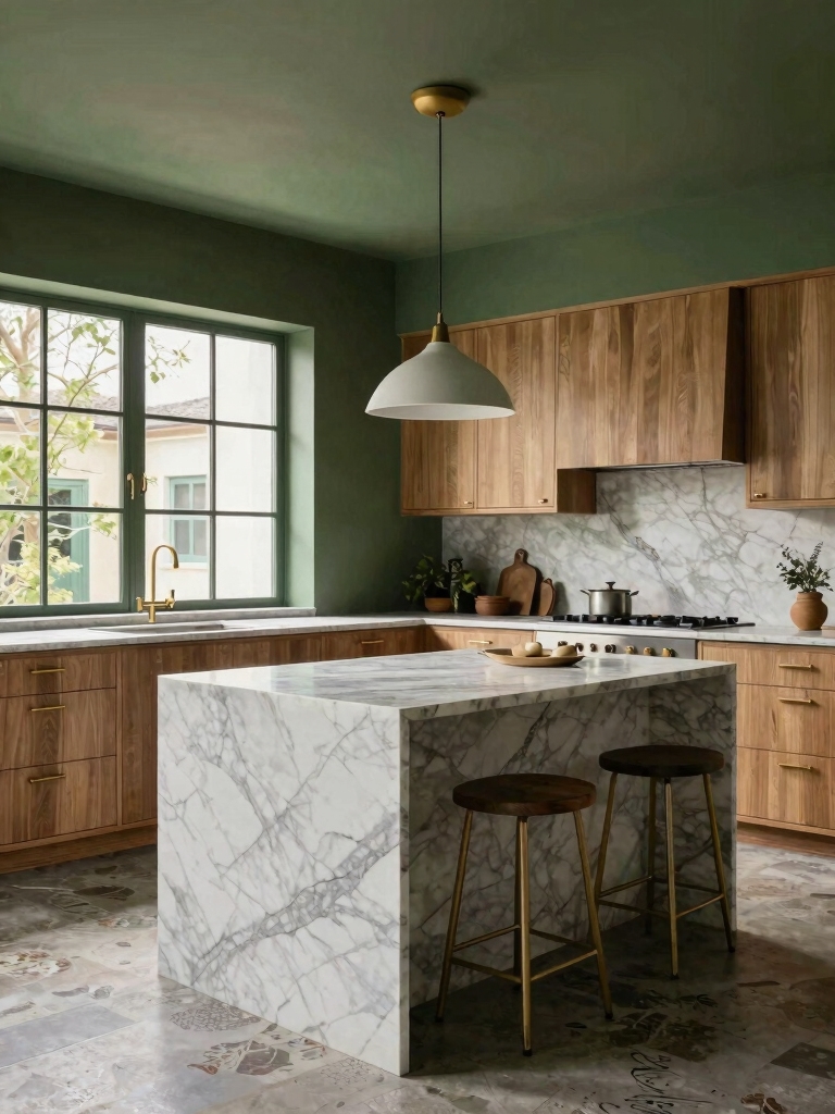 trendy olive green kitchens