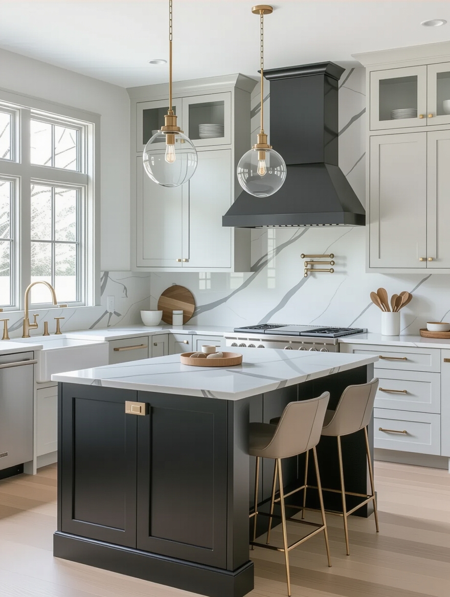 two tone gray cabinet elegance