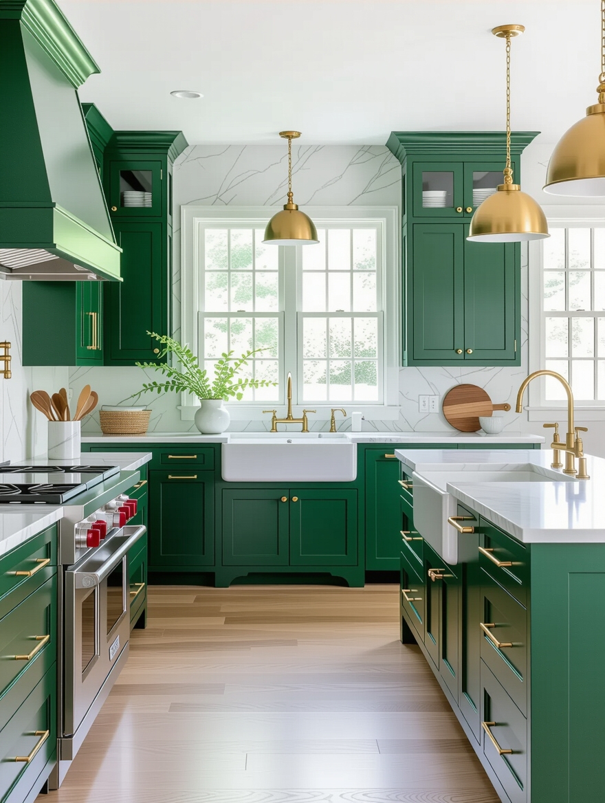 versatile green cabinet styling