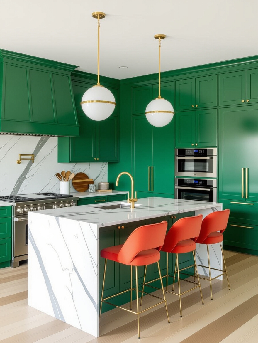 vibrant cabinets playful accents