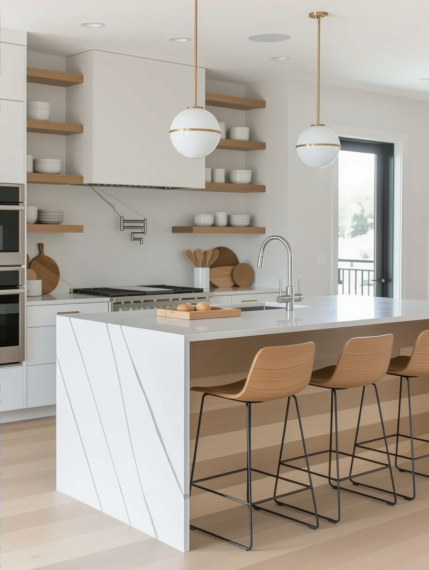warm wood complements grey