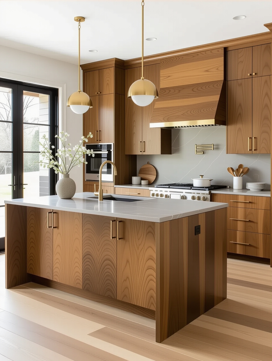 warm wood meets cool stone